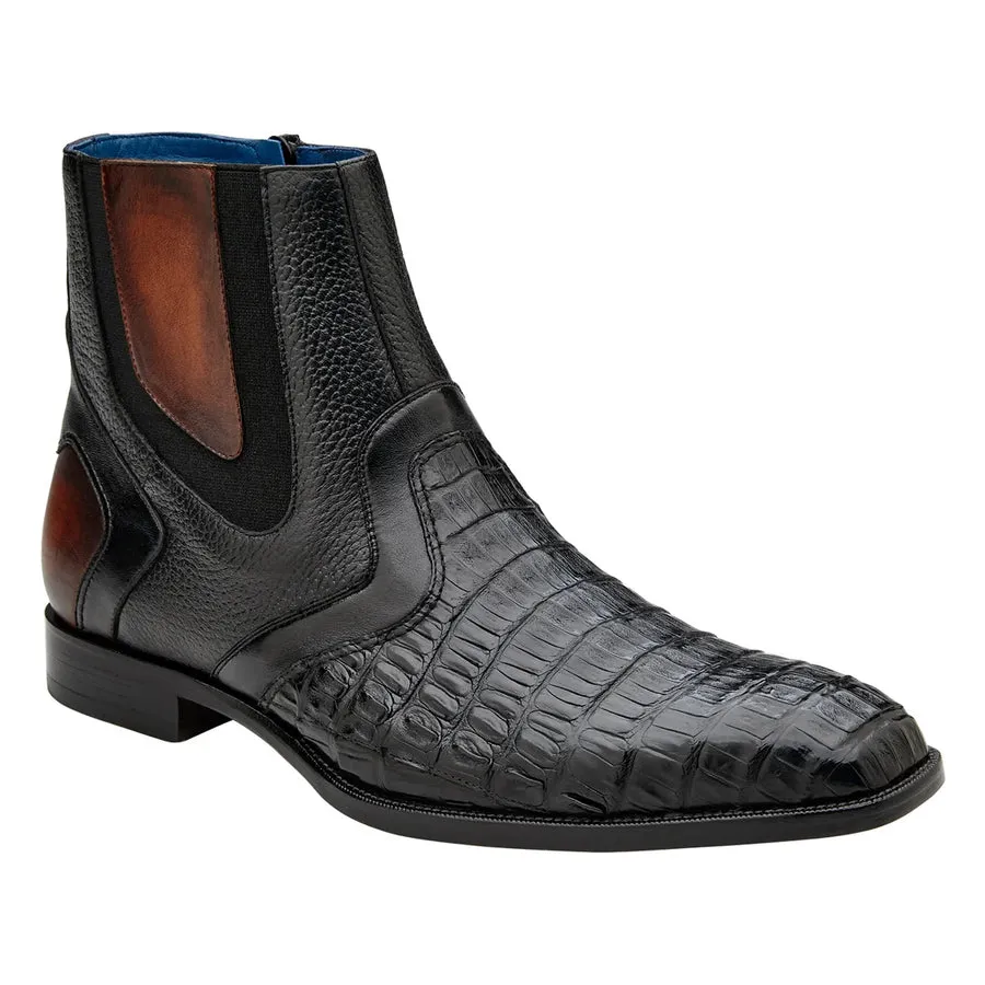 Black and white exotic leather dress shoe from the product collection