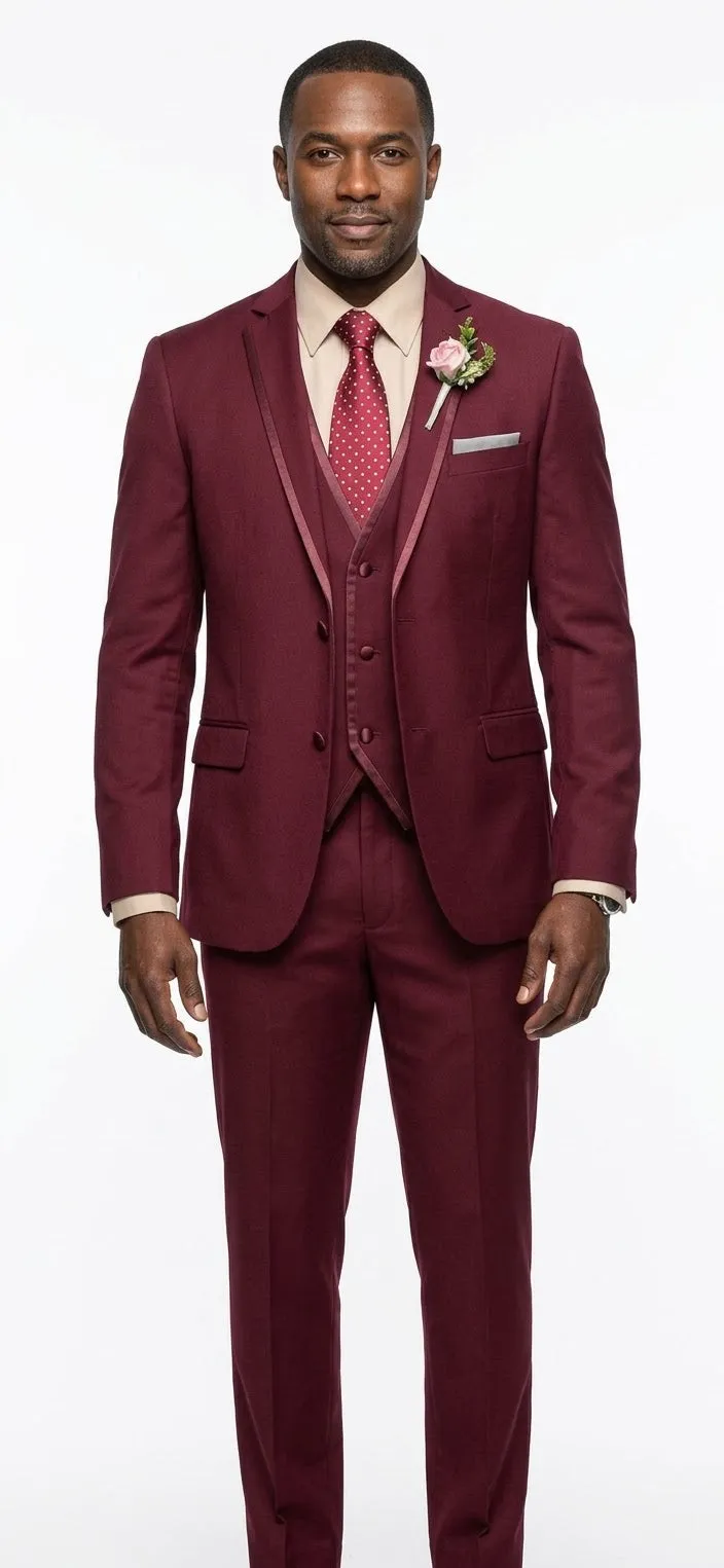 Burgundy slim-fit suit from the Black Tie Style product collection