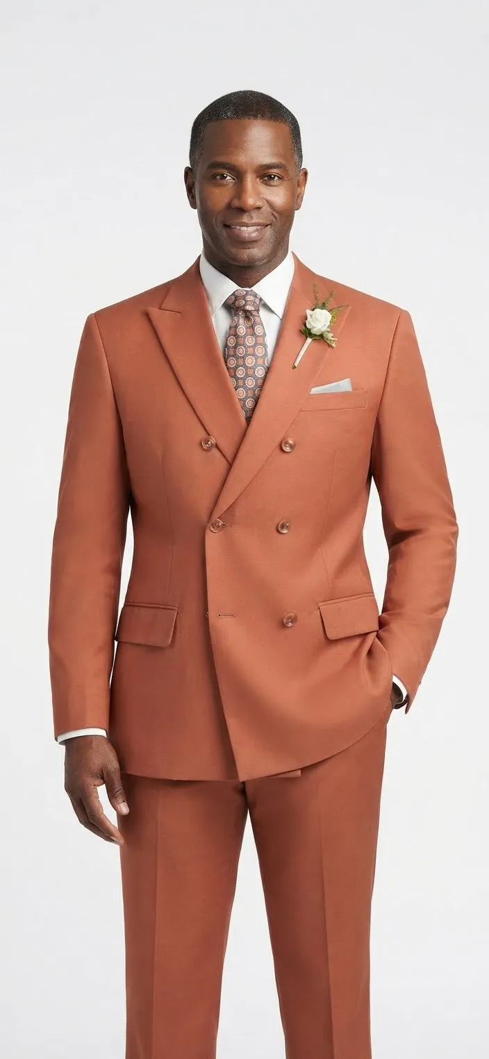 Solid double-breasted suit from the Black Tie Style product collection