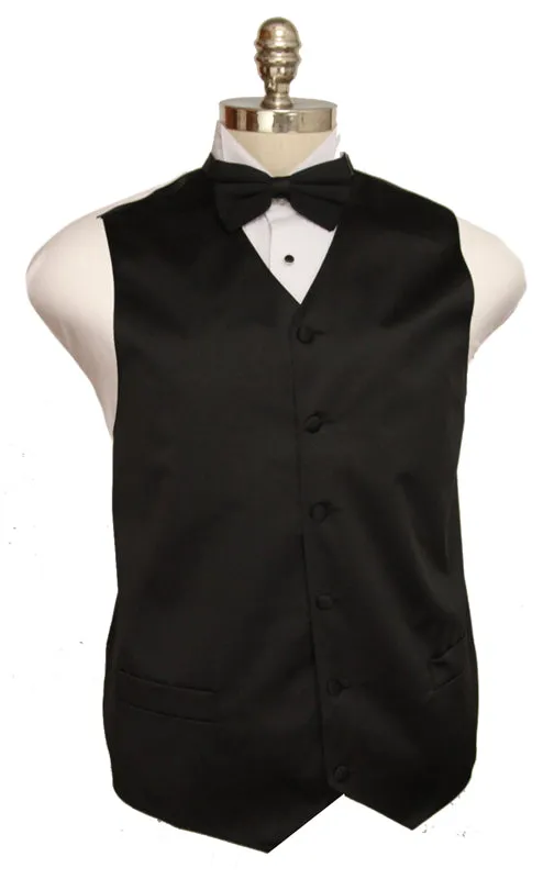 Black satin tuxedo vest from the product collection